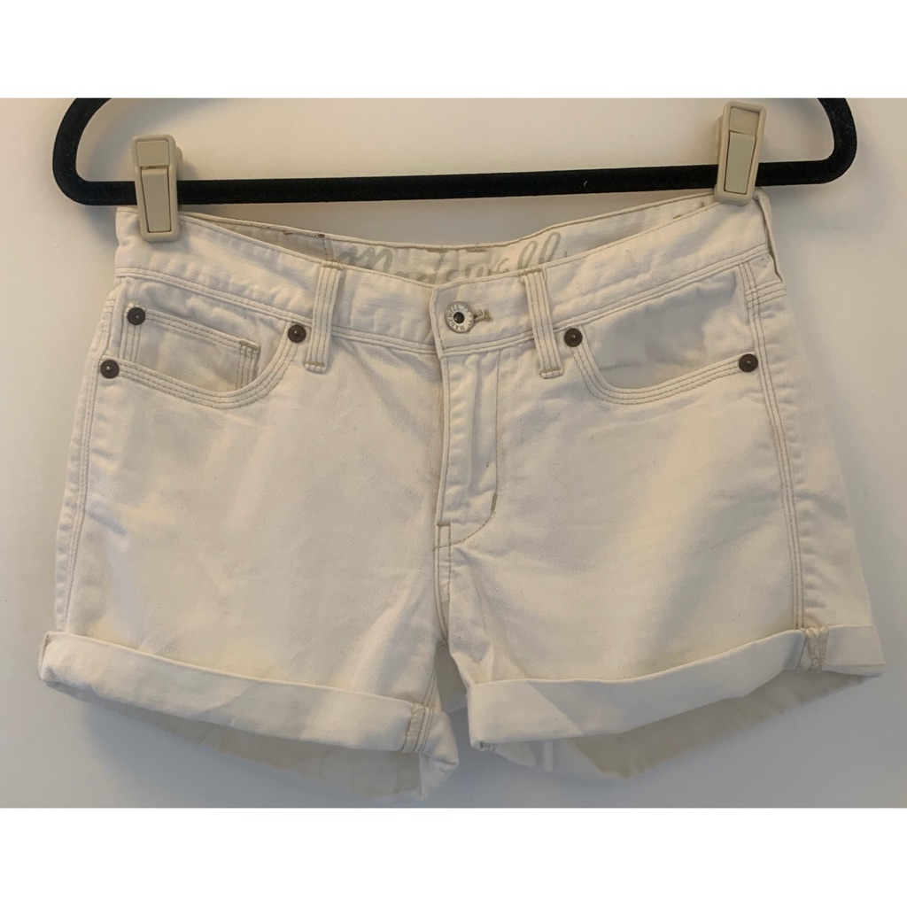 Madewell White Cuffed Shorts